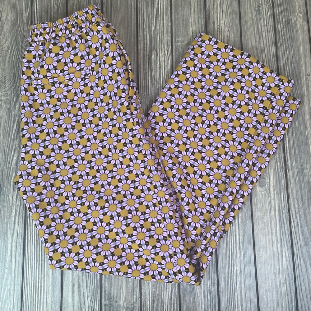 Urban Outfitters Floral Groovy 70s Print Wide Leg Pants Women's Medium